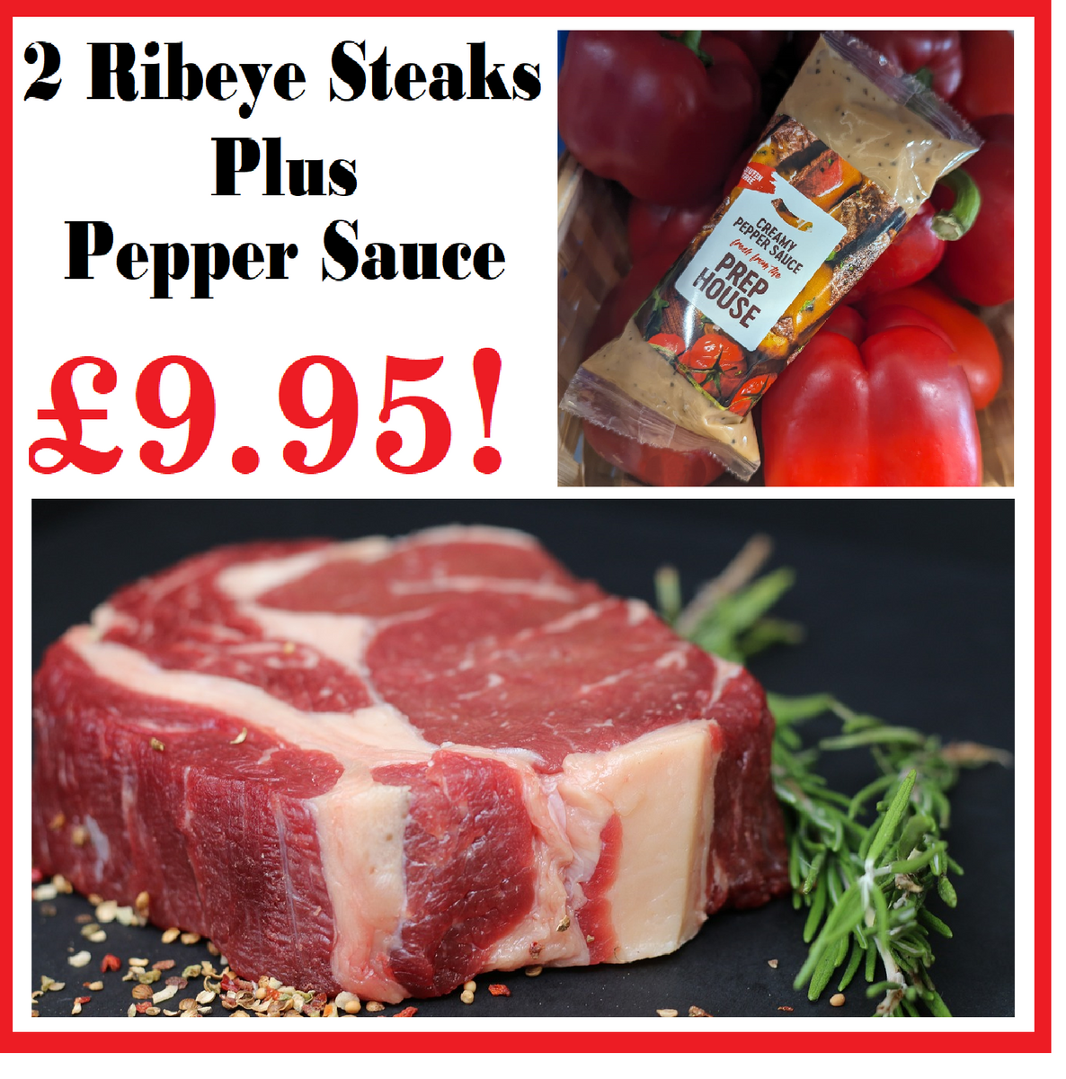 2 Ribeye Steaks with Pepper Sauce – Armstrong Country Foods